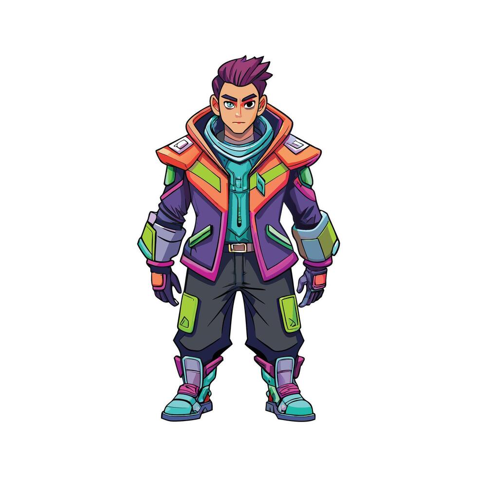 Bold Futuristic Techwear Model vector