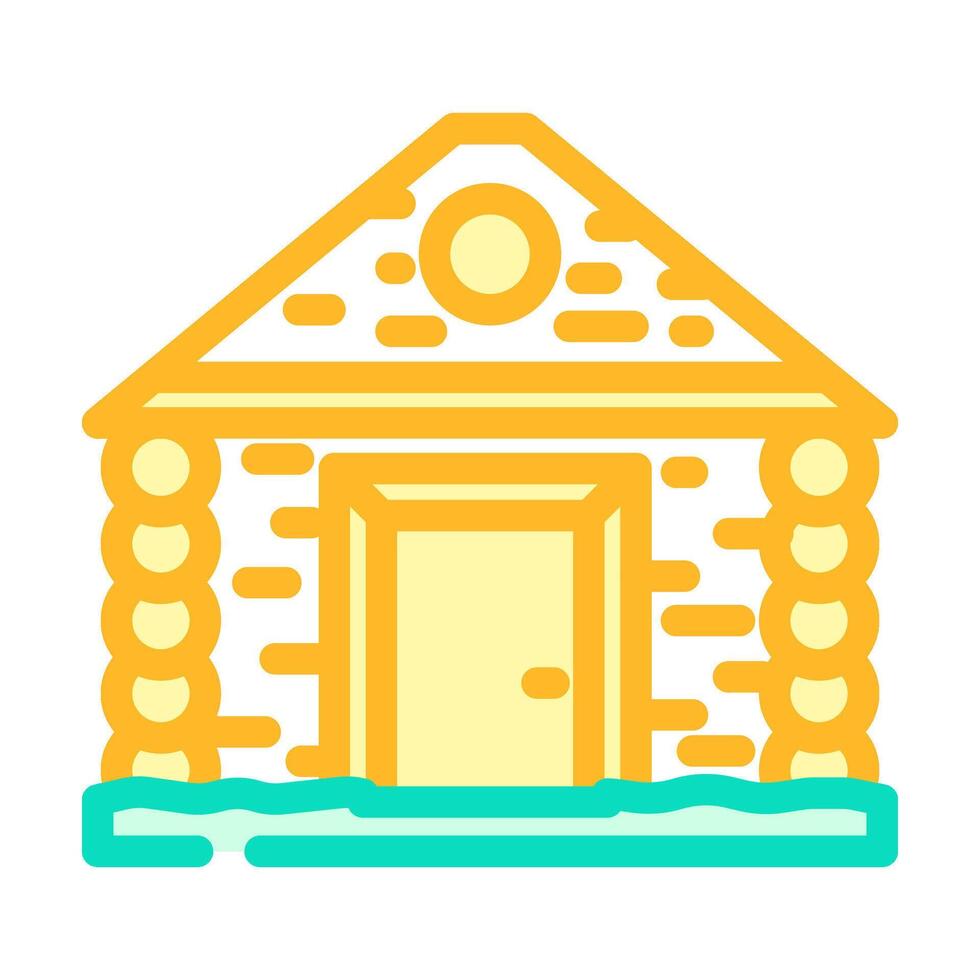 log cabin redneck color icon illustration vector