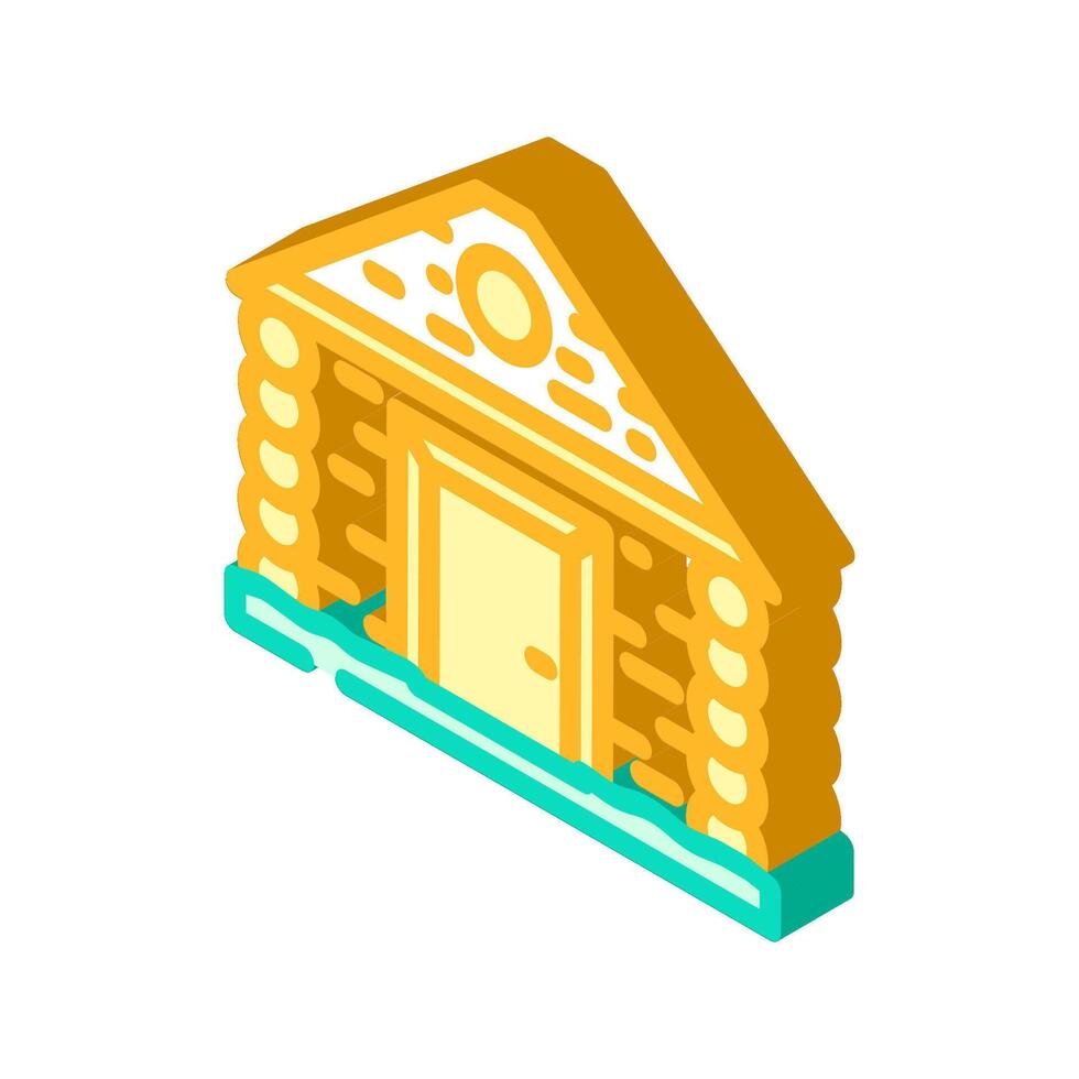 log cabin redneck isometric icon illustration vector