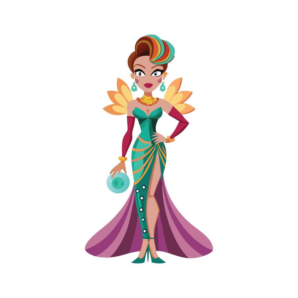 Chic Glamorous Fashion Gala Model vector