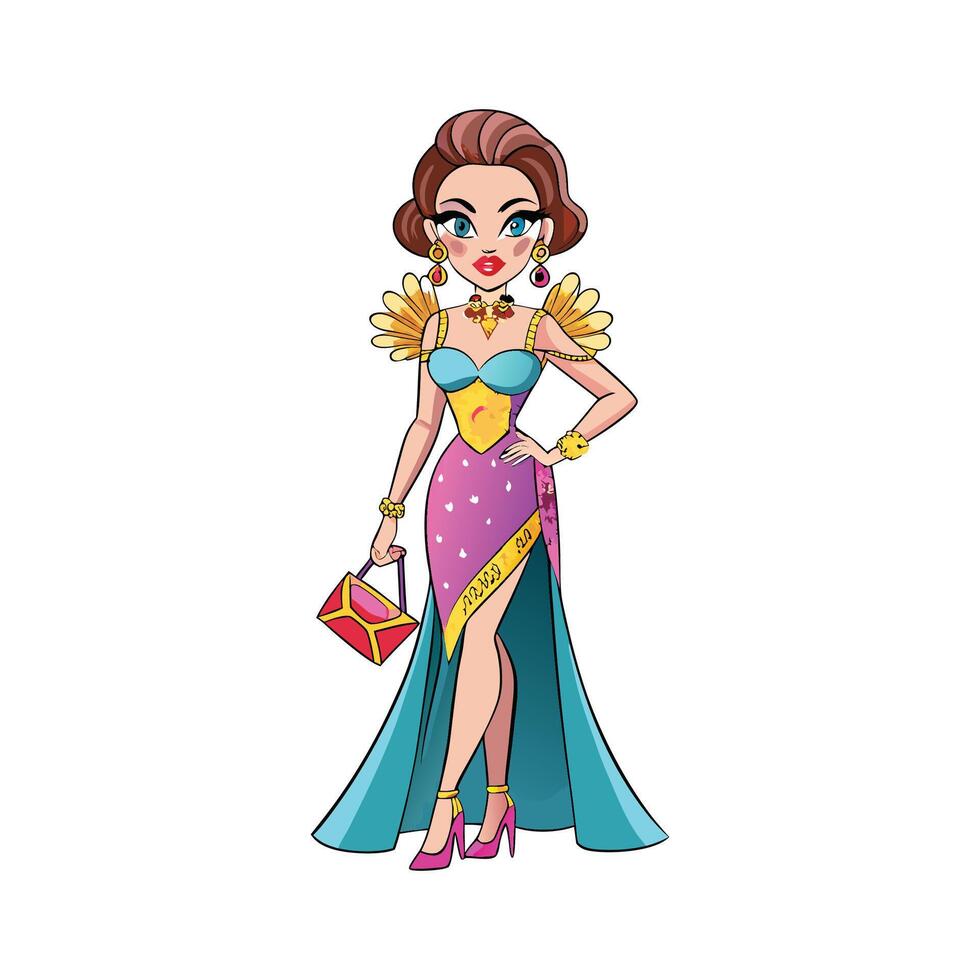 Trendy Glamorous Fashion Gala Model vector