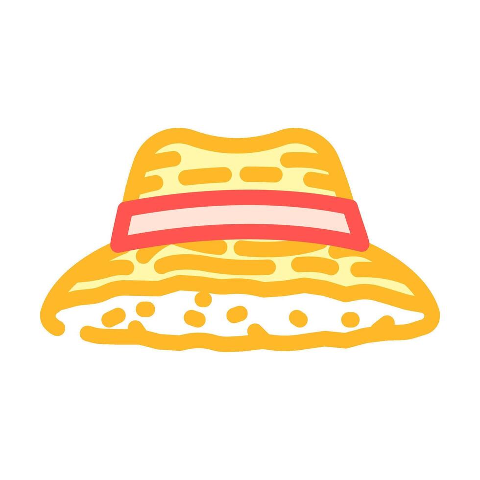 straw hat redneck color icon illustration vector