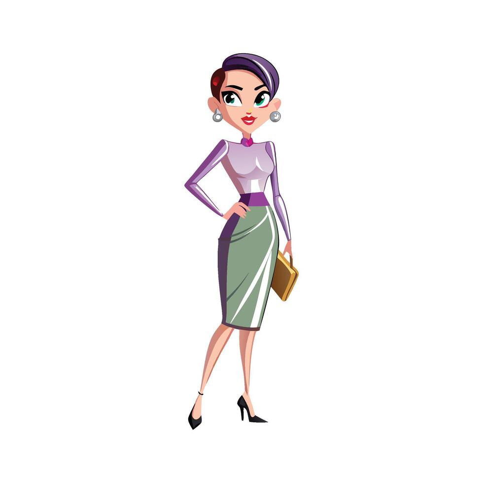 Stylish Glamorous Metallic Skirt Fashion Model vector