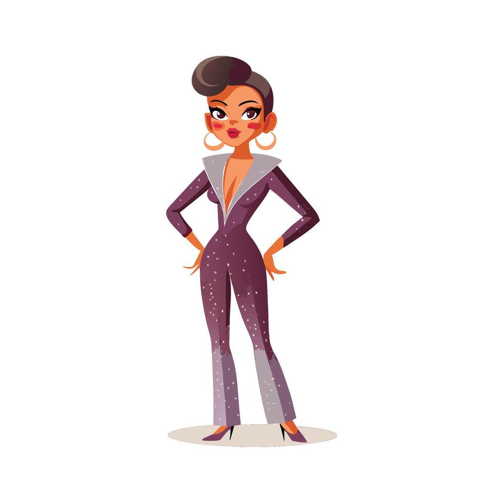 Stylish Glamorous Sparkling Jumpsuit Fashion Model vector