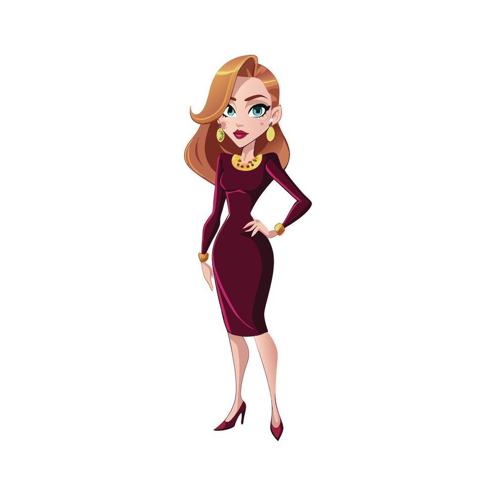 Stylish Glamorous Velvet Dress Fashion Model Design vector
