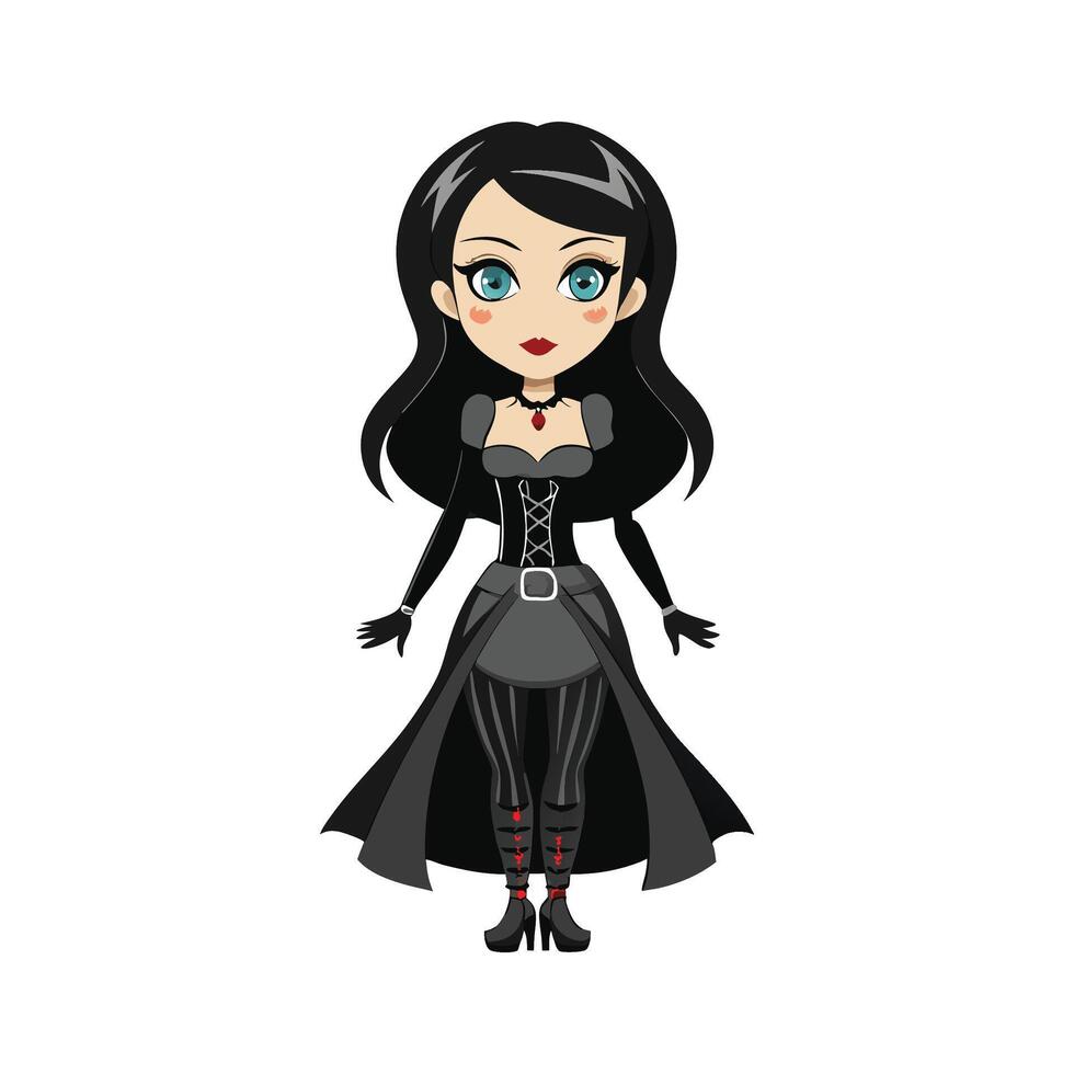 Stylish Gothic Fashion Model vector
