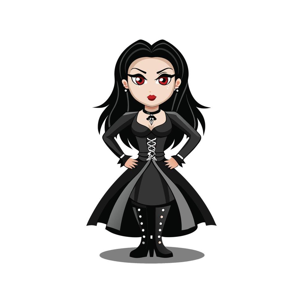 Trendy Gothic Fashion Model vector