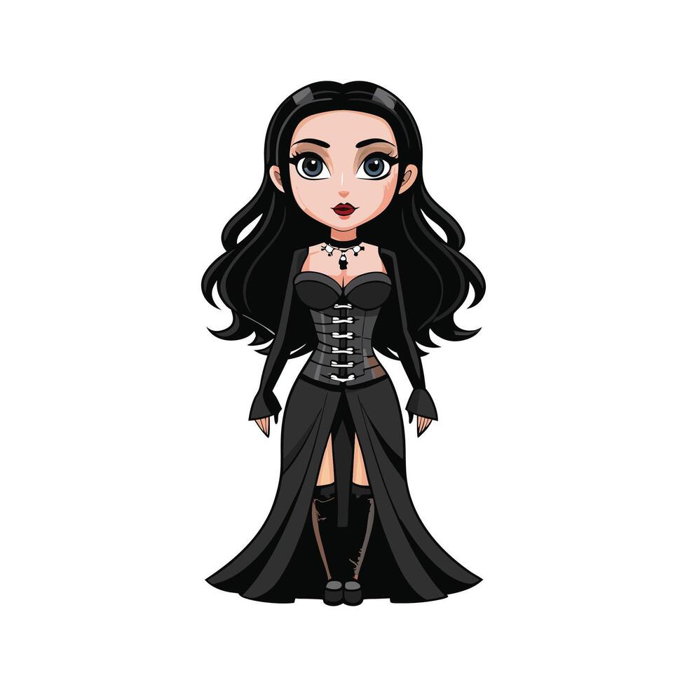 Vibrant Gothic Fashion Model vector