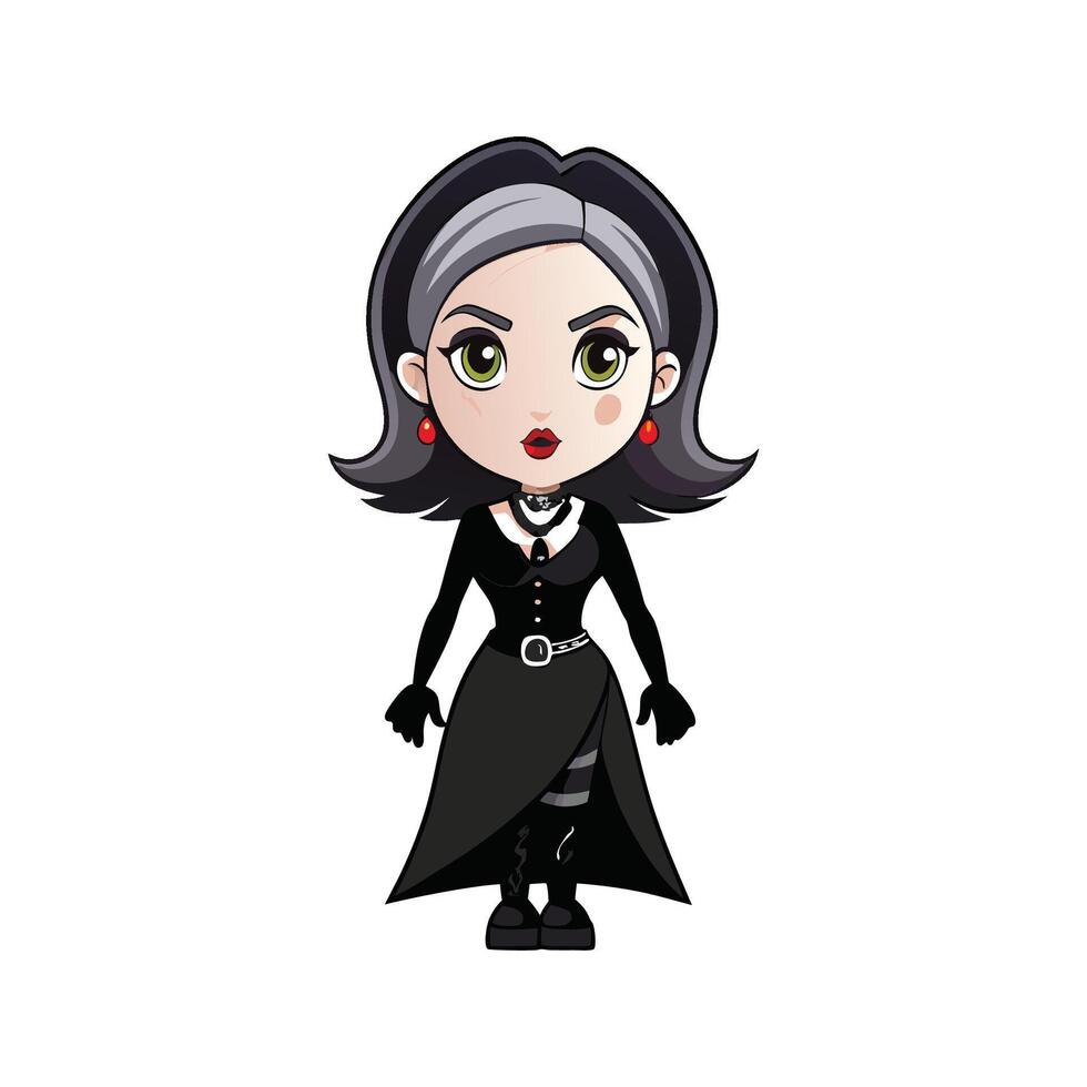 Charming Gothic Fashion Model vector