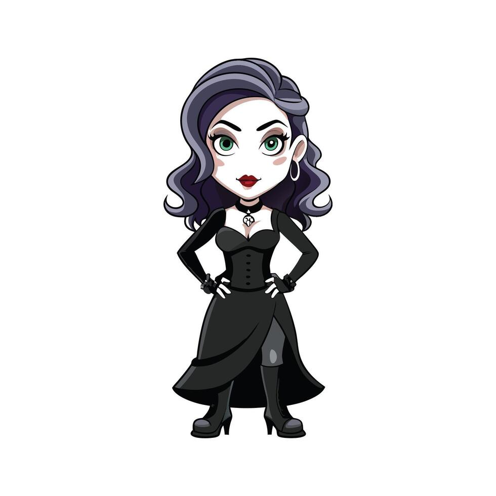 Stylish Gothic Fashion Model Illustration vector