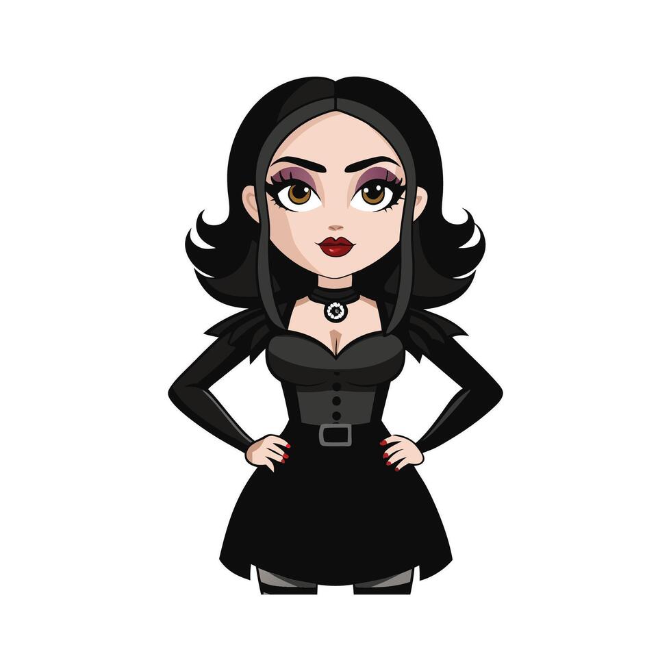 Chic Gothic Glam Fashion Model vector