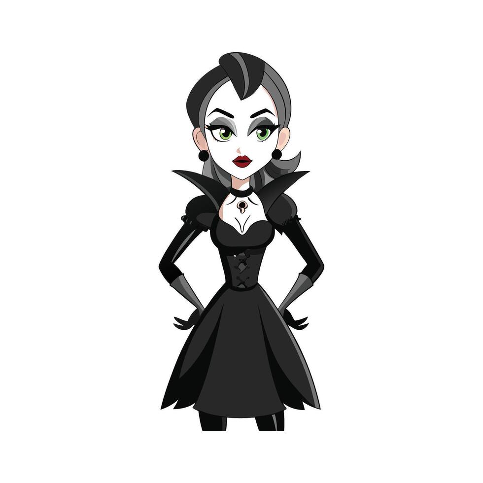 Stylish Gothic Glam Fashion Model vector