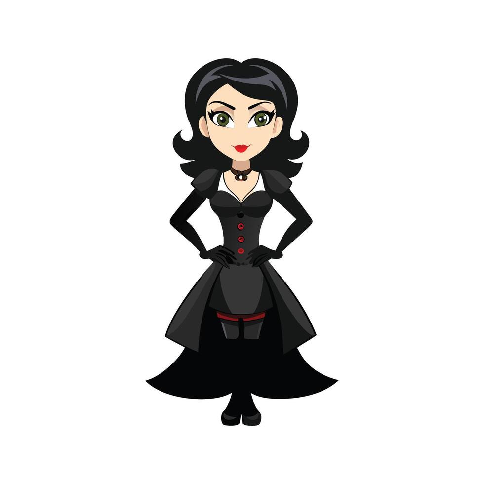 Chic Gothic Glamour Fashion Model vector