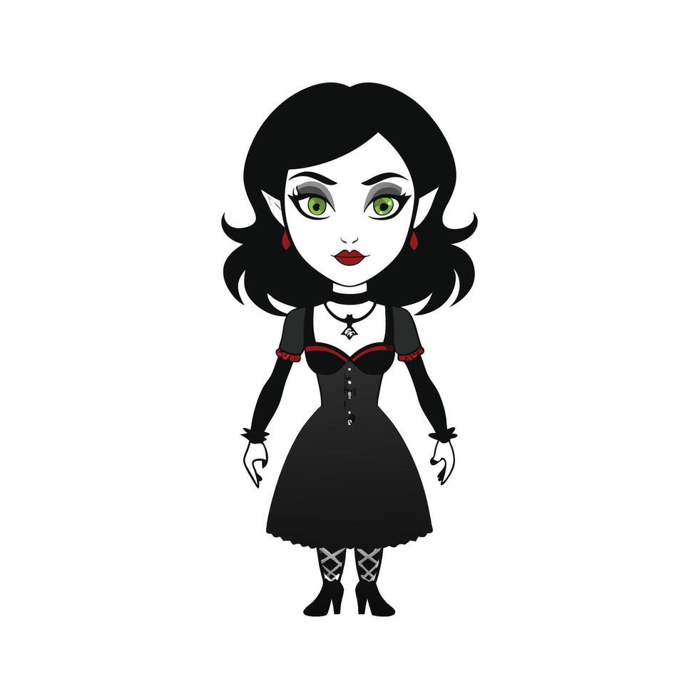 Bold Gothic Glam Fashion Model vector