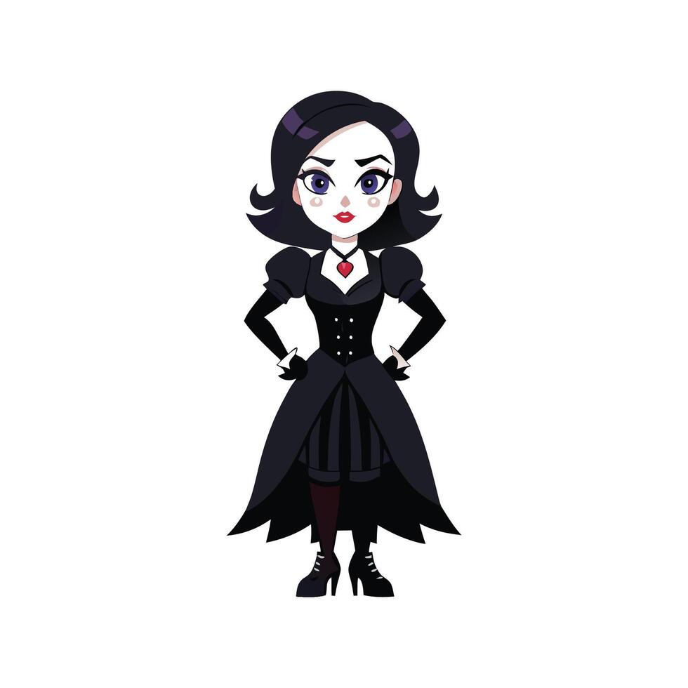 Bold Gothic Glamour Fashion Model vector