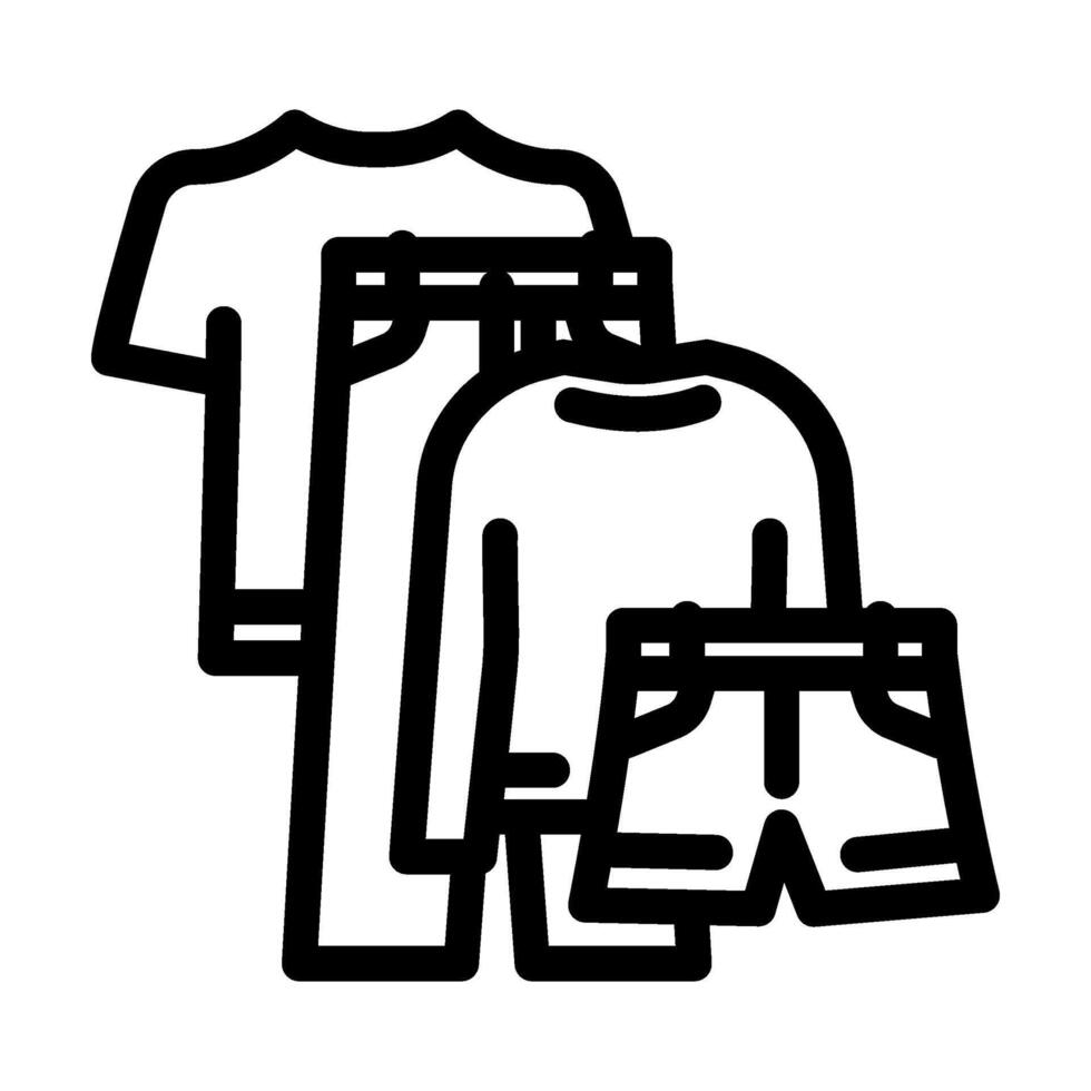 capsule wardrobe thrift driven fashion line icon illustration vector