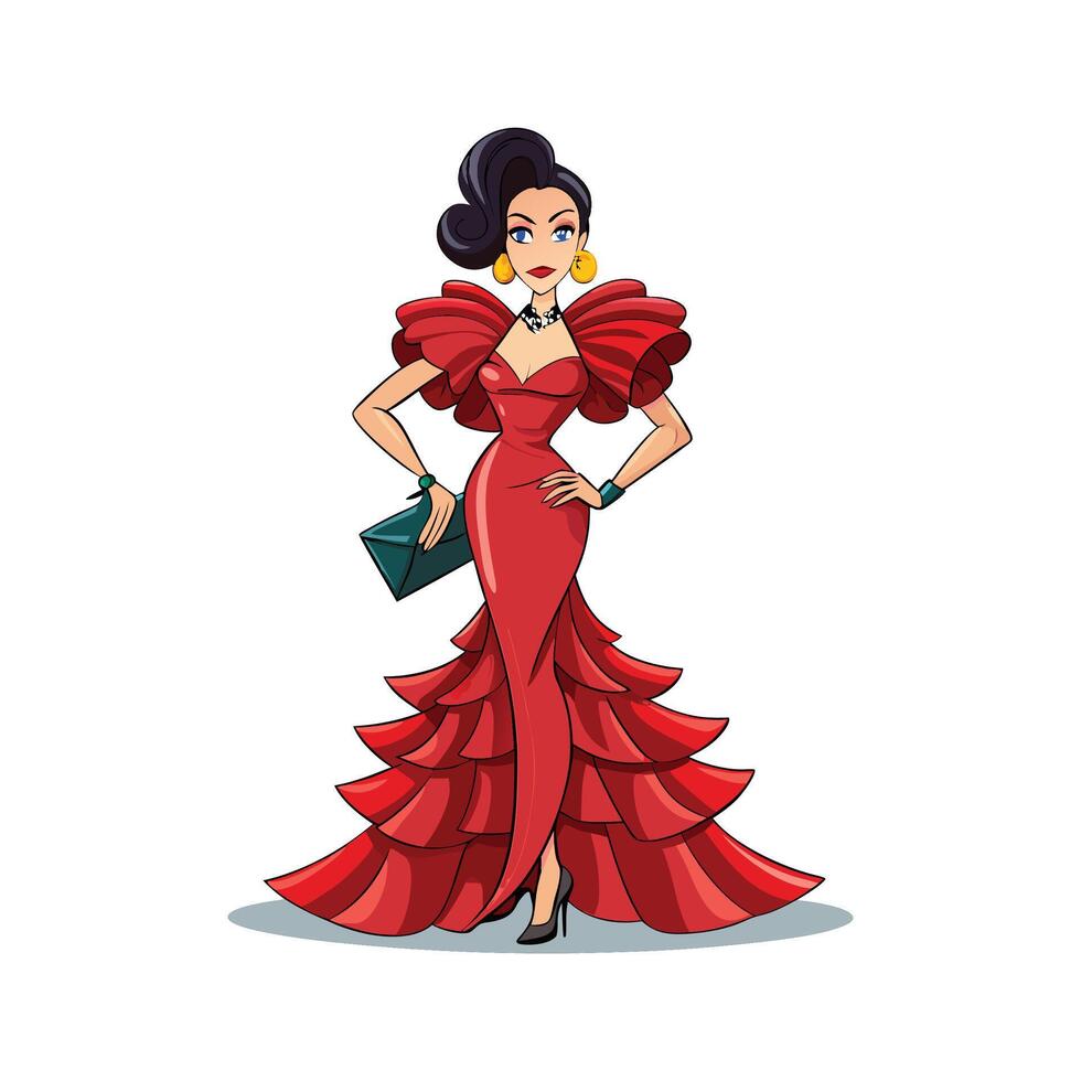 Elegant High Fashion Couture Model vector