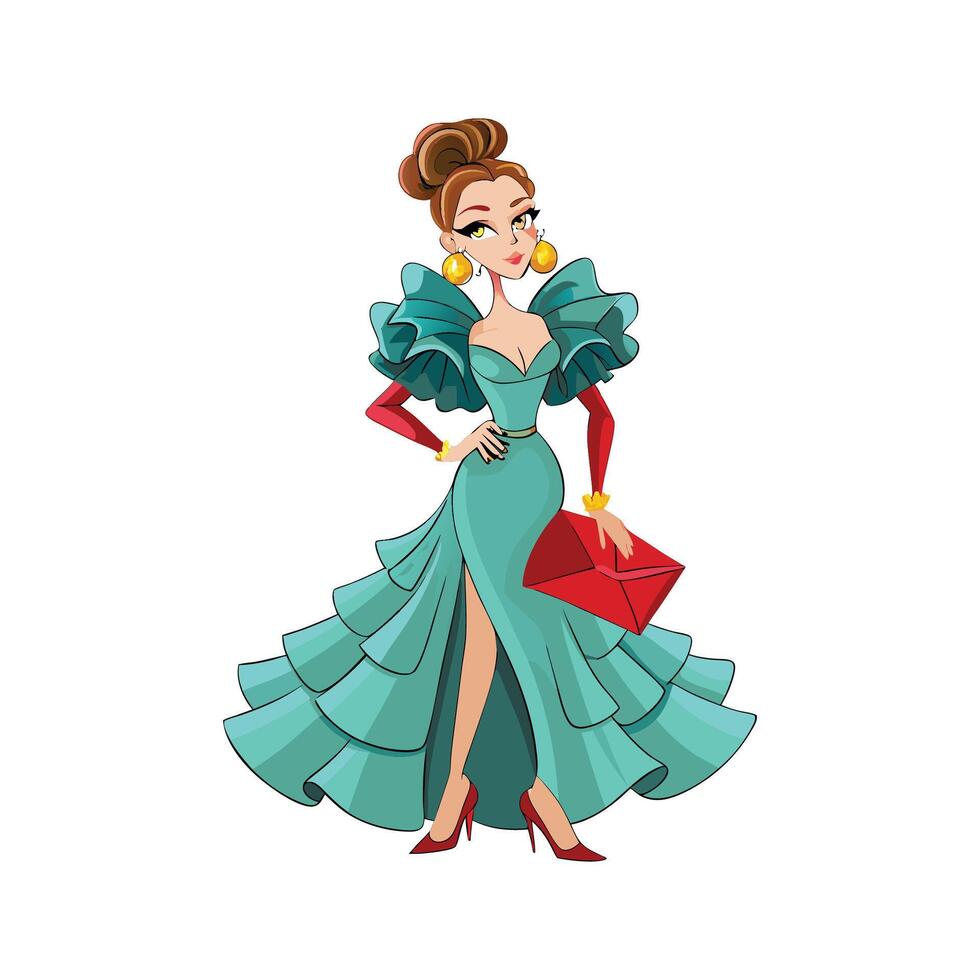 Trendy High Fashion Couture Model vector