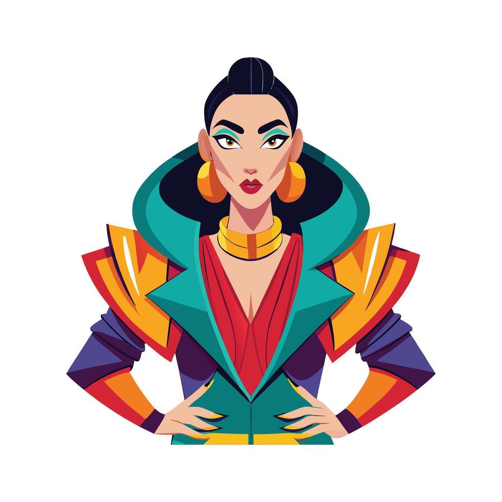 Chic High Fashion Editorial Model 3 vector