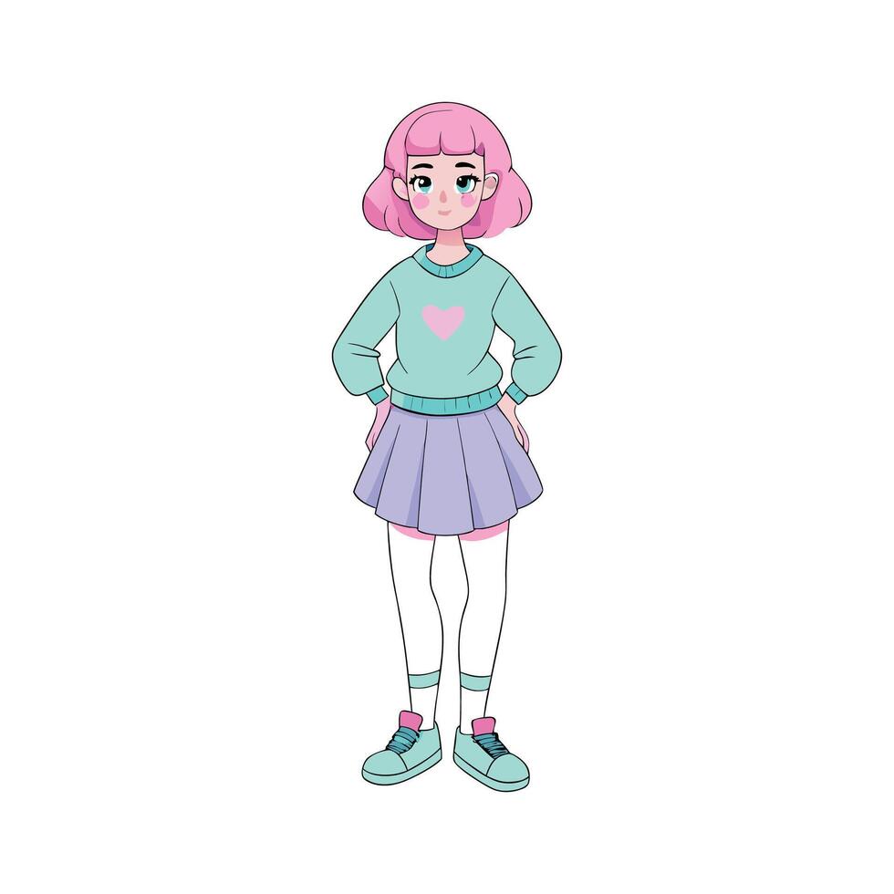 Stylish Kawaii Pastel Model vector