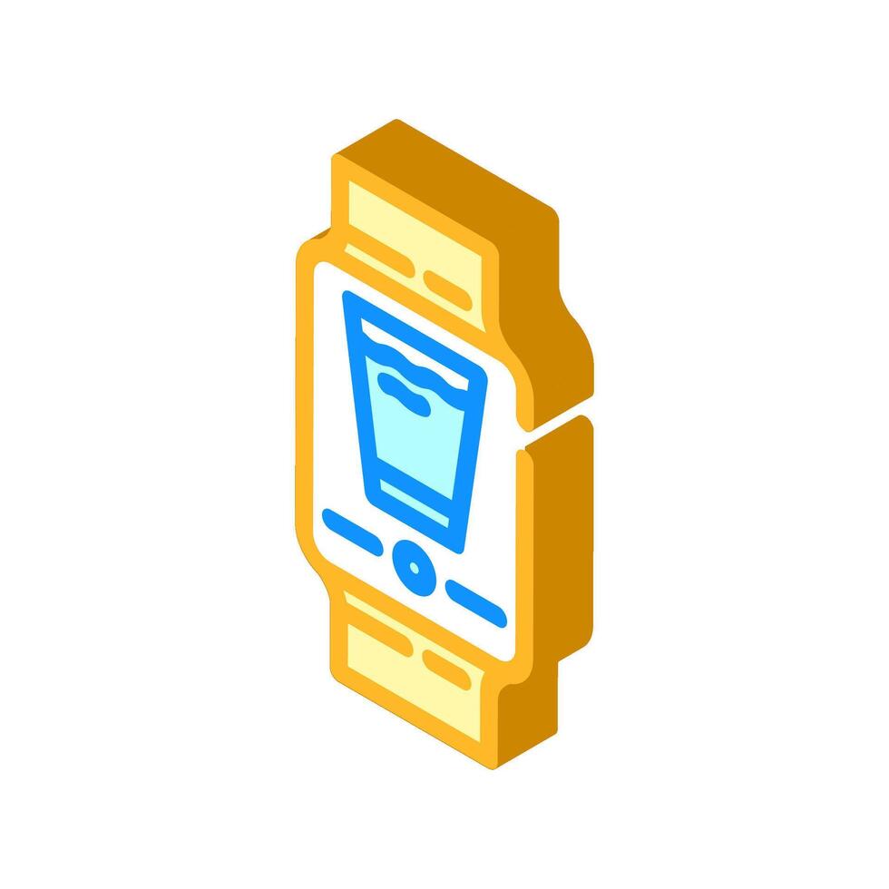hydration reminder device wearable fitness isometric icon illustration vector