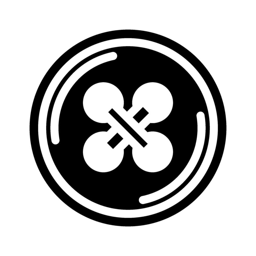 button and thread thrift driven fashion glyph icon illustration vector