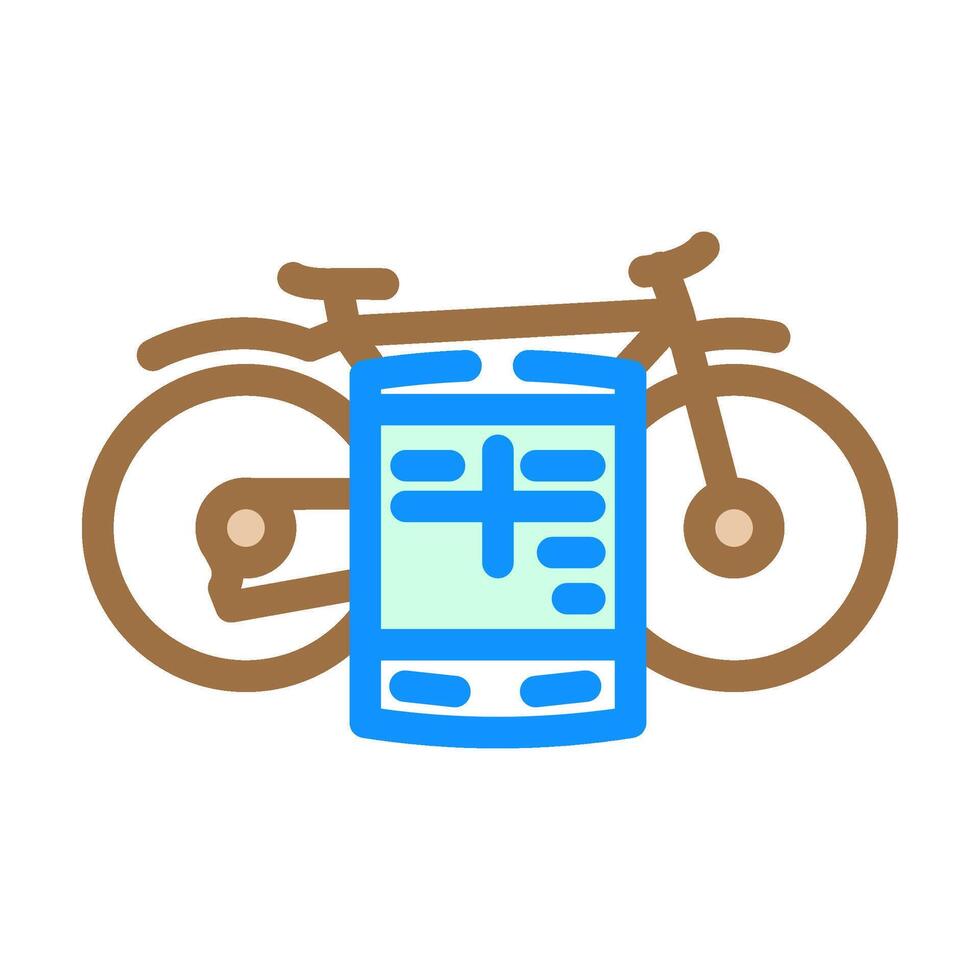 cycling tracker fitness technology color icon illustration vector