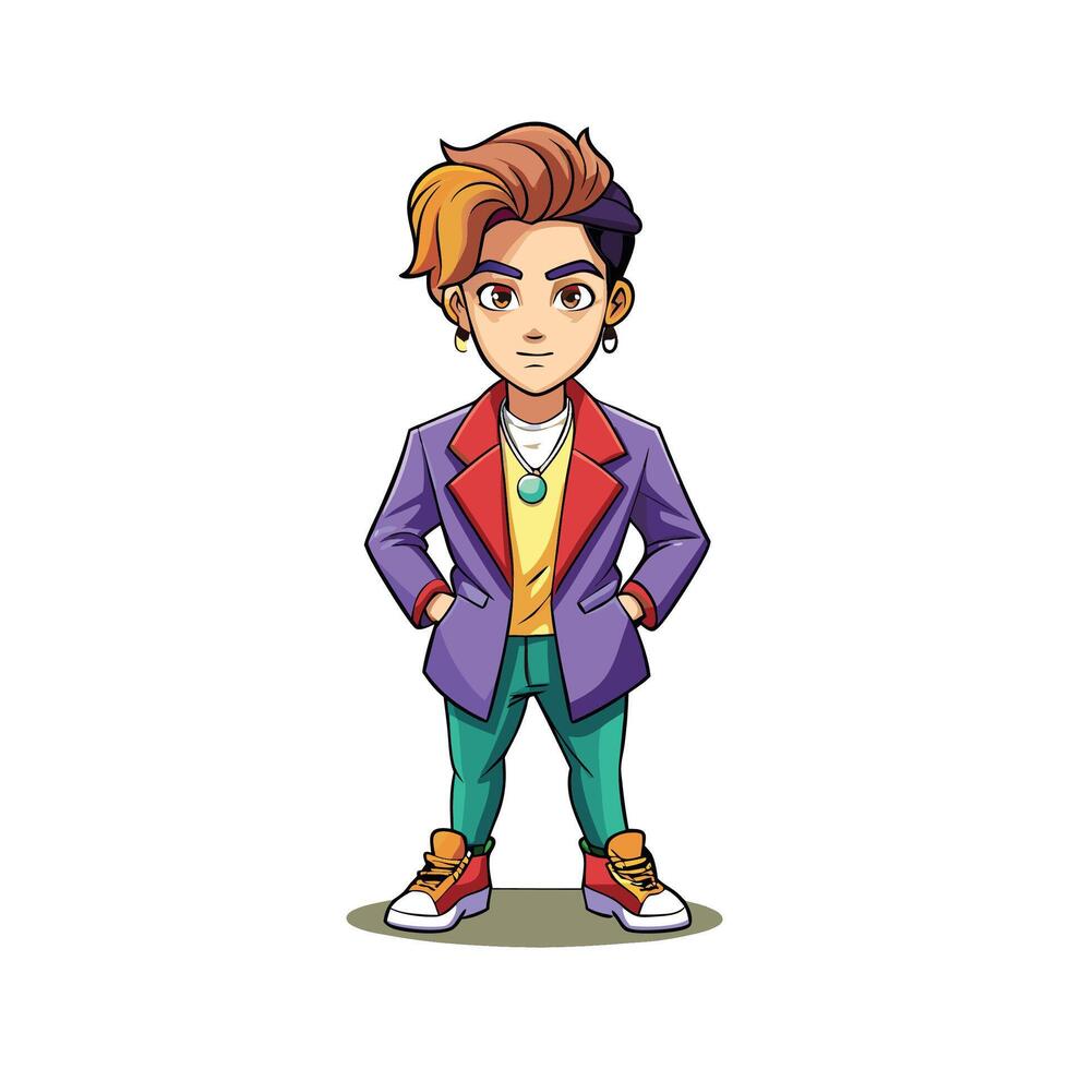 Trendy KPop Fashion Icon Model 2 vector