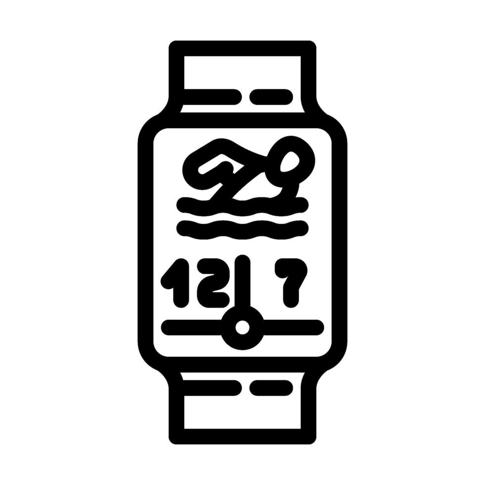 swimming fitness tracker display fitness technology line icon illustration vector