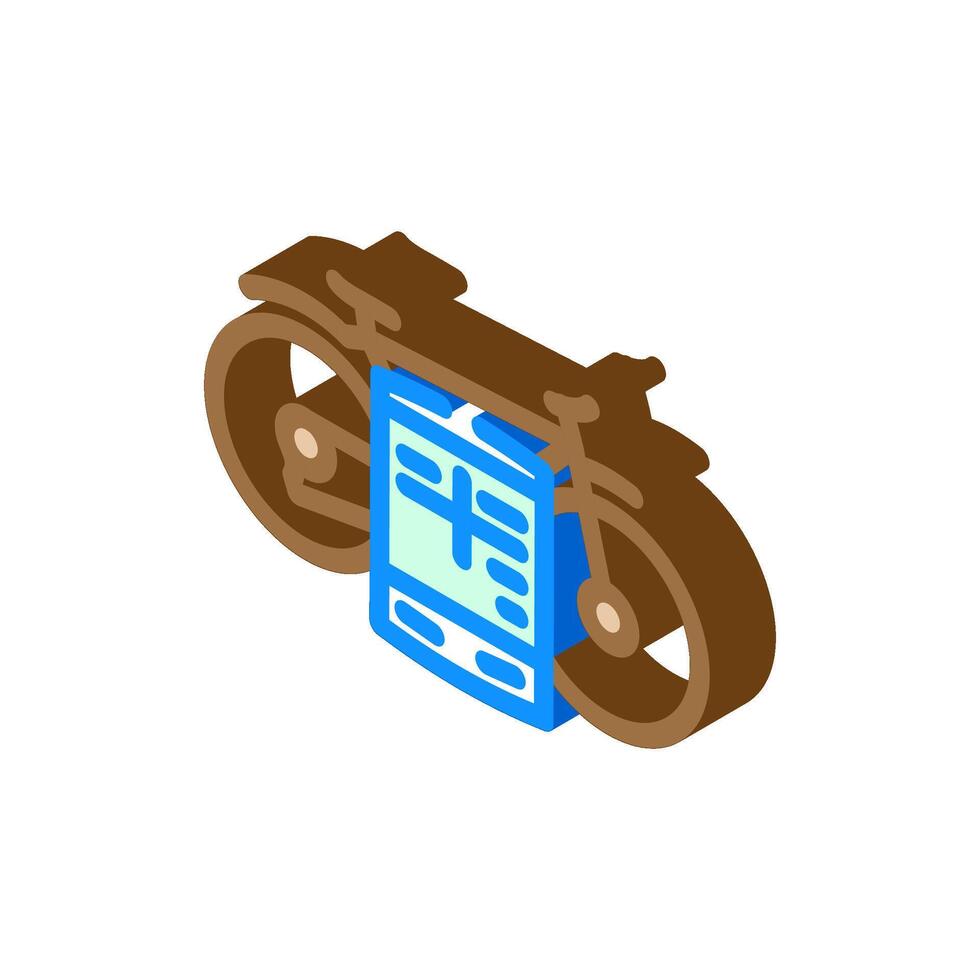 cycling tracker fitness technology isometric icon illustration vector