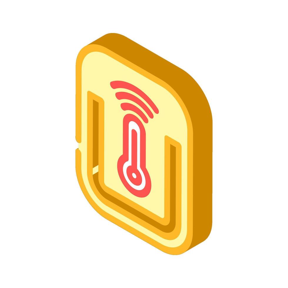 body temperature sensor fitness technology isometric icon illustration vector