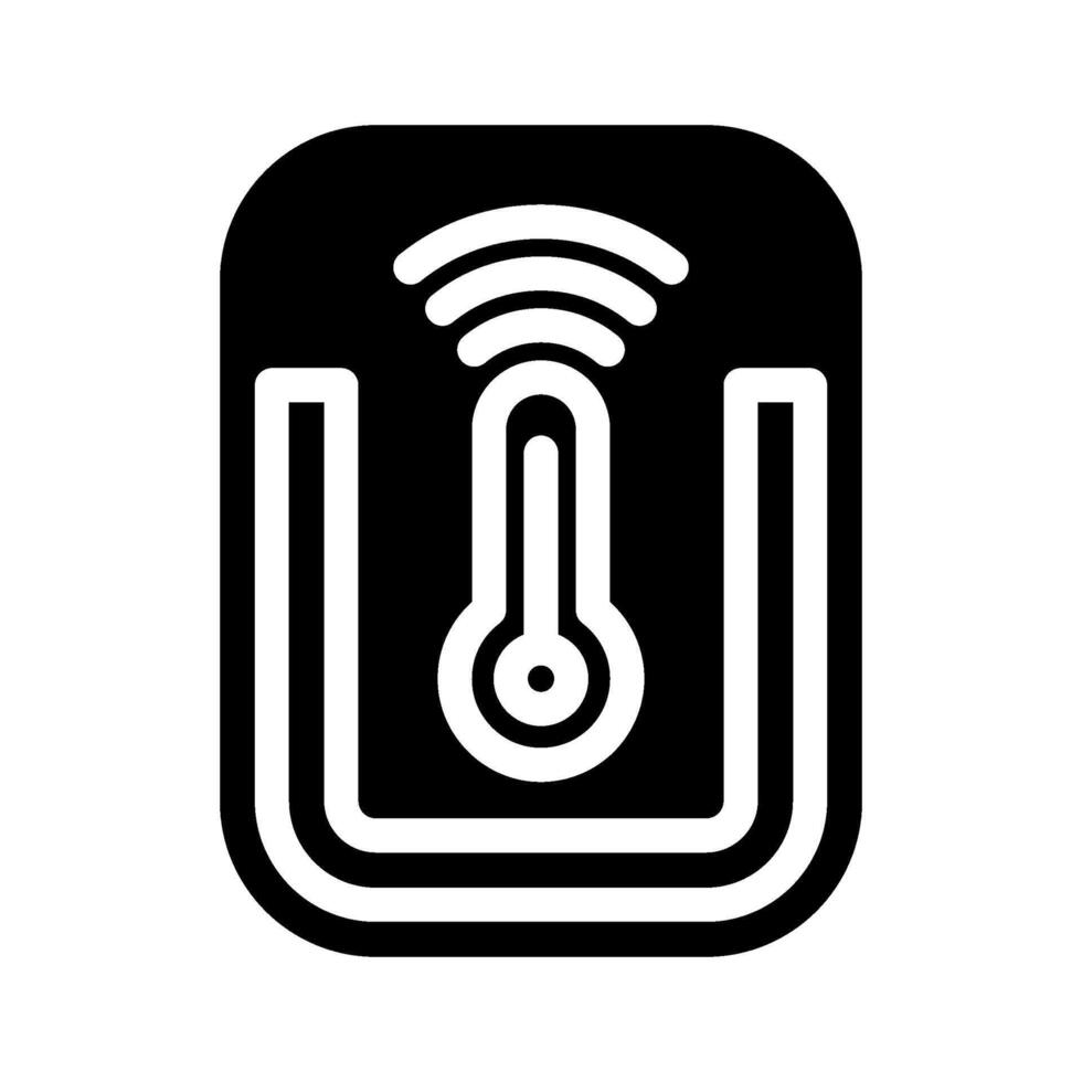 body temperature sensor fitness technology glyph icon illustration vector
