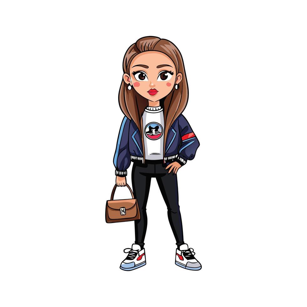 Stylish Luxury Fashion Street Model vector