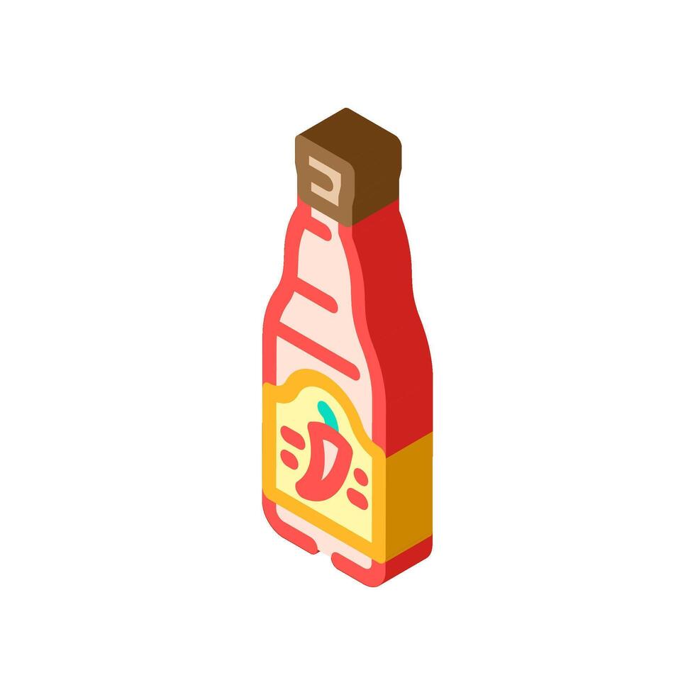 hot sauce condiment isometric icon illustration vector