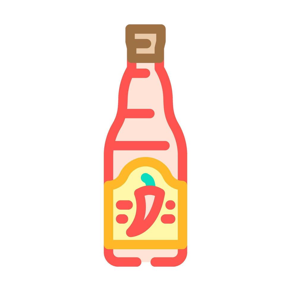 hot sauce condiment color icon illustration vector