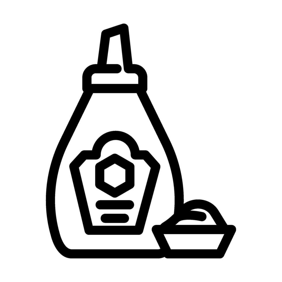 honey mustard condiment line icon illustration vector