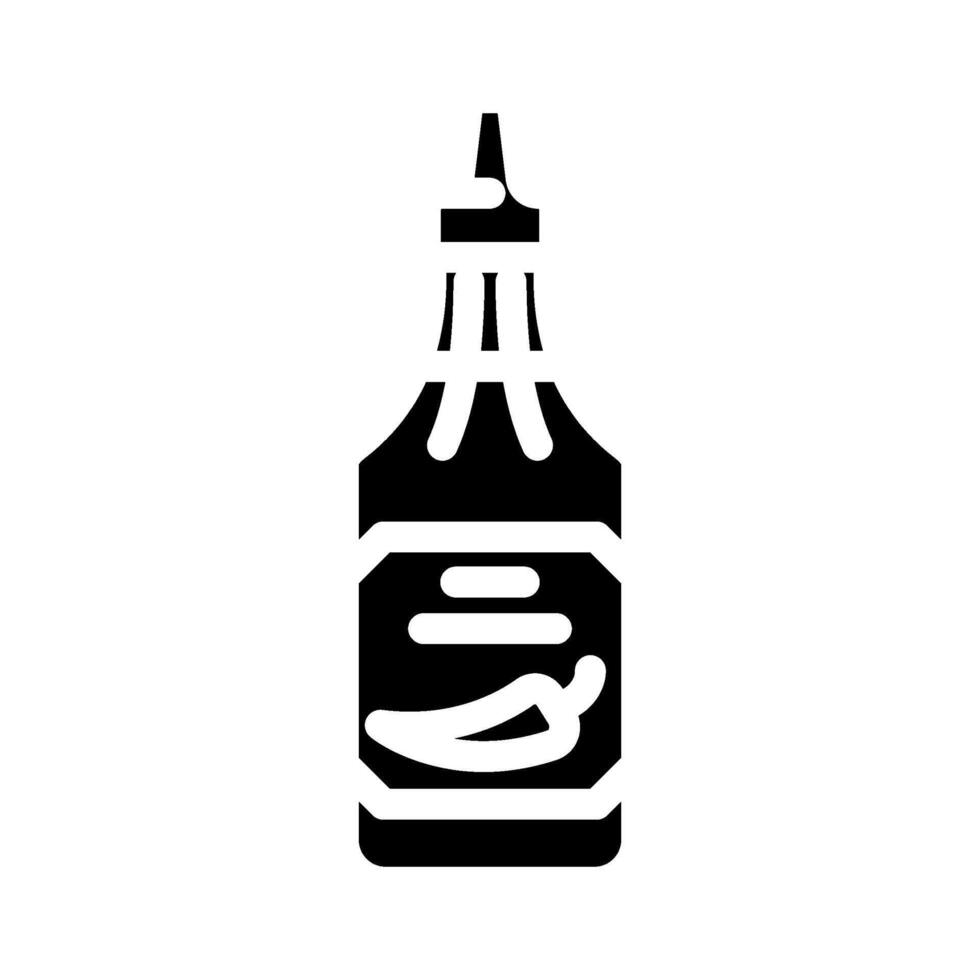 sriracha condiment glyph icon illustration vector