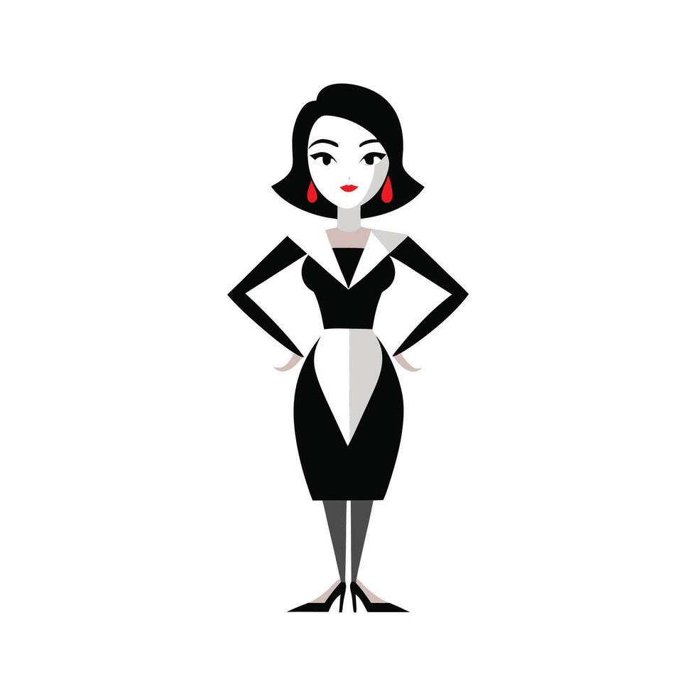 Elegant Minimalist Black and White Fashion Model vector