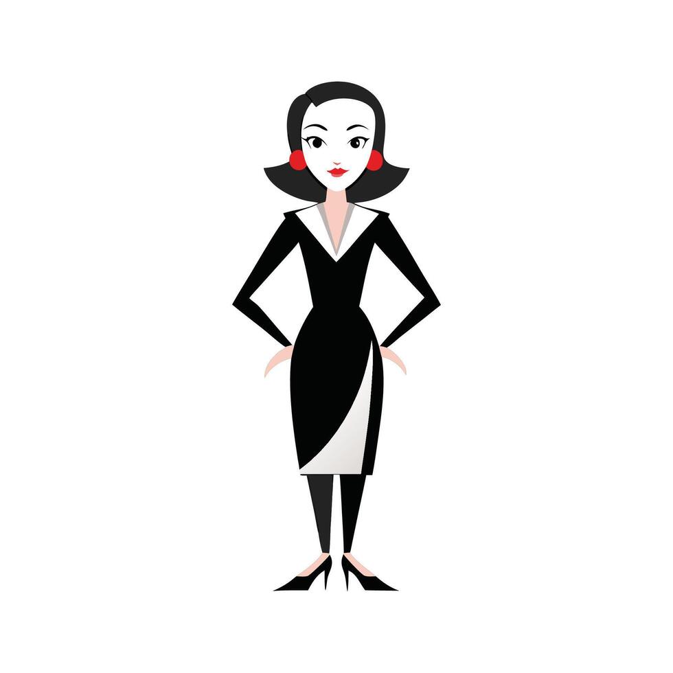 Chic Minimalist Black and White Fashion Model 1 vector