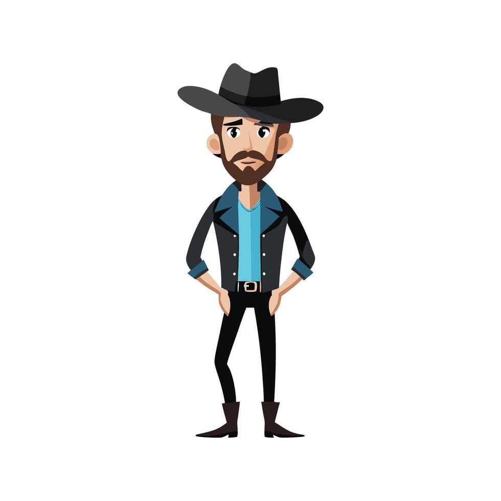 Trendy Modern Cowboy Model 2 vector