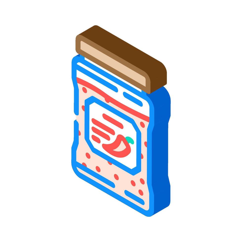chili oil condiment isometric icon illustration vector