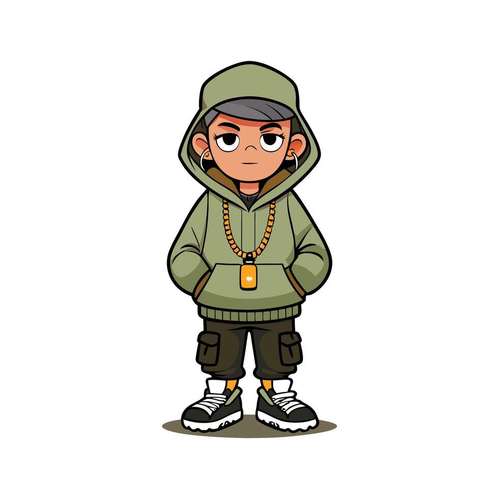 Stylish Modern Street Style Model 3 vector