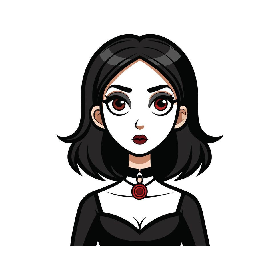 Chic Mysterious Gothic Fashion Model vector