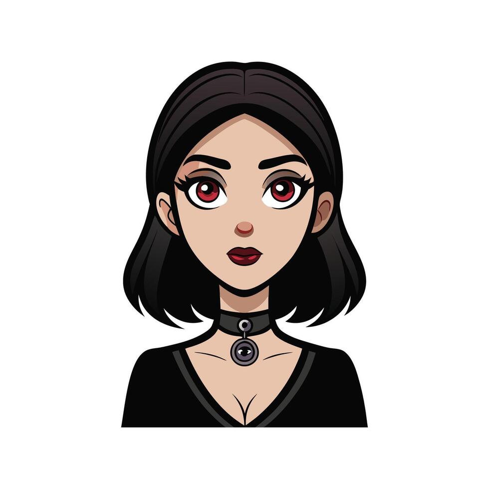 Stylish Mysterious Gothic Fashion Model 1 vector