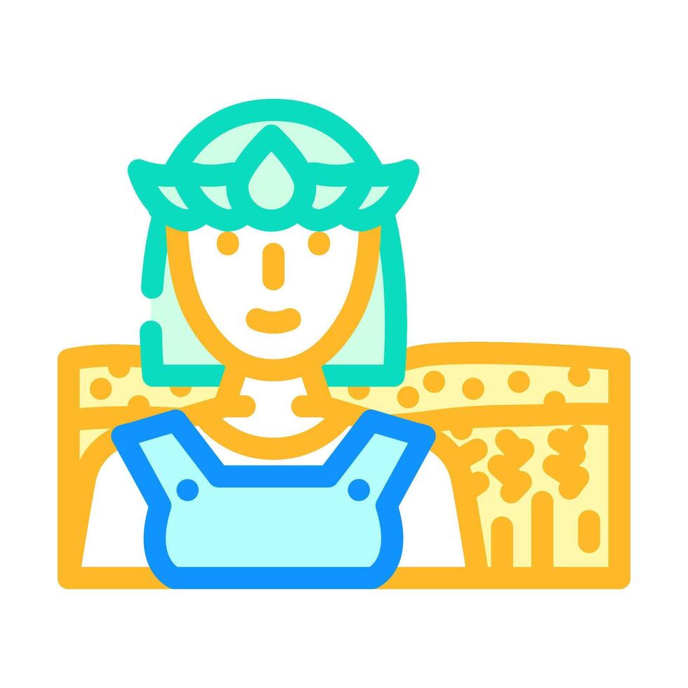 demeter greek god mythology color icon illustration vector