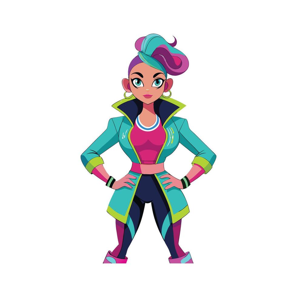 Trendy Neon Raver Model 1 vector