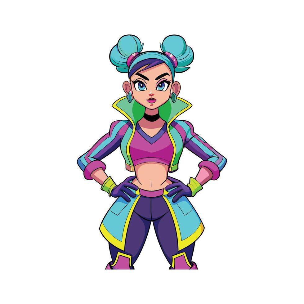 Bold Neon Raver Model 2 vector