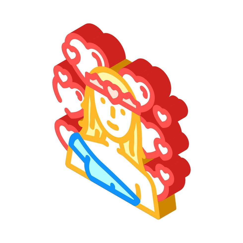 aphrodite greek god mythology isometric icon illustration vector