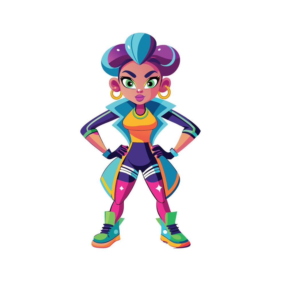 Stylish Neon Raver Model 3 vector