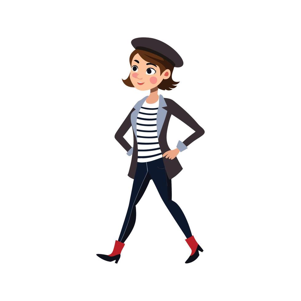 Elegant Parisian Street Model vector